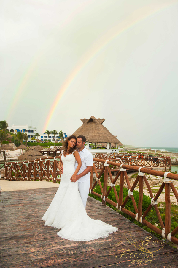 wedding photos hard rock mexico rainbow