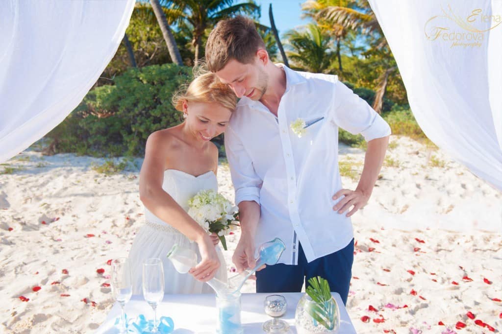 symbolic wedding ceremony on the beach