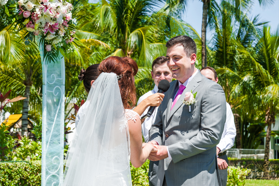 groom on wedding ceremony