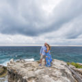 Stormy day engagement love story in Isla Mujeres.