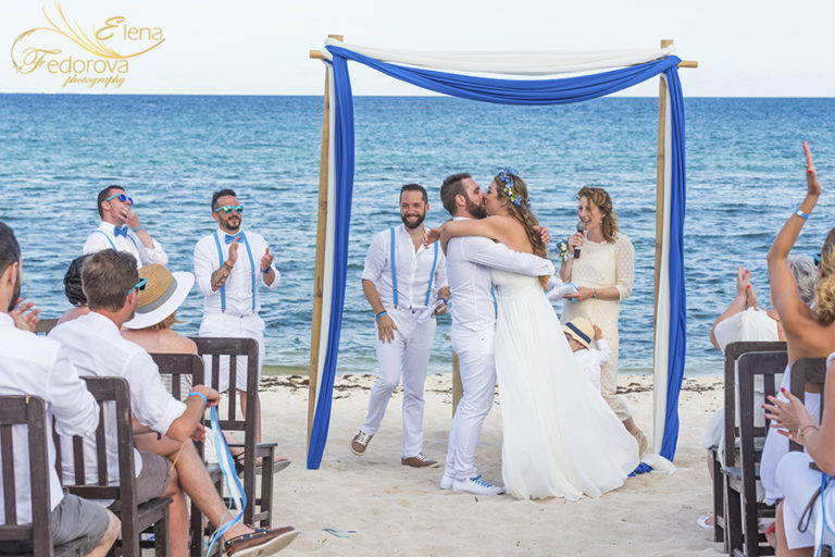 Blue Venado beach club wedding in Riviera Maya. Wedding